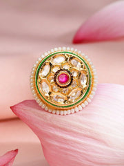 Heritage in Hues Kundan Ring