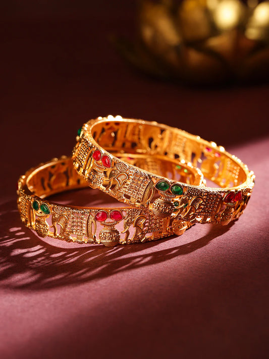 Gleaming Loops Kundan Bangles