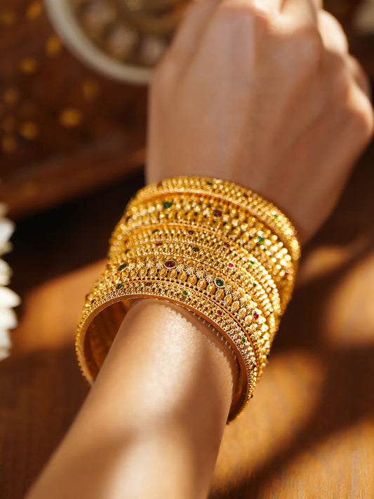Celebration-Ready Heritage Gold Bangles