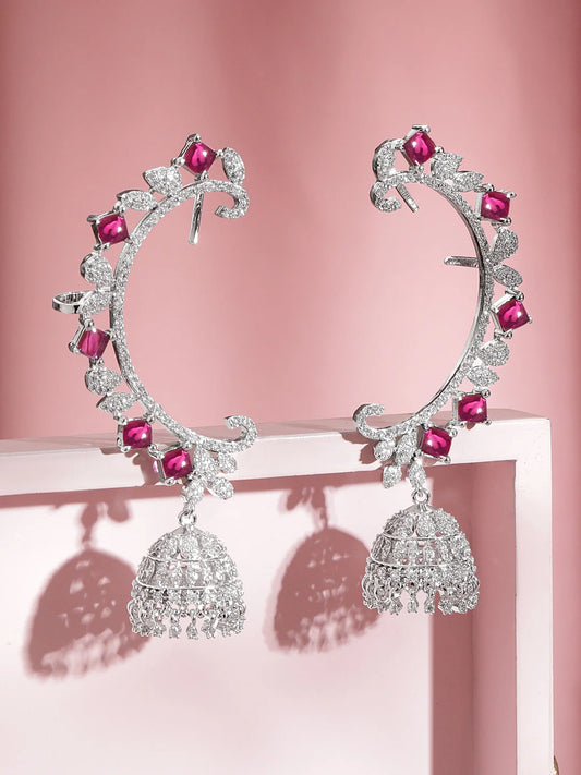 Festive Sparkle Ear Cuff Jhumka Earrings